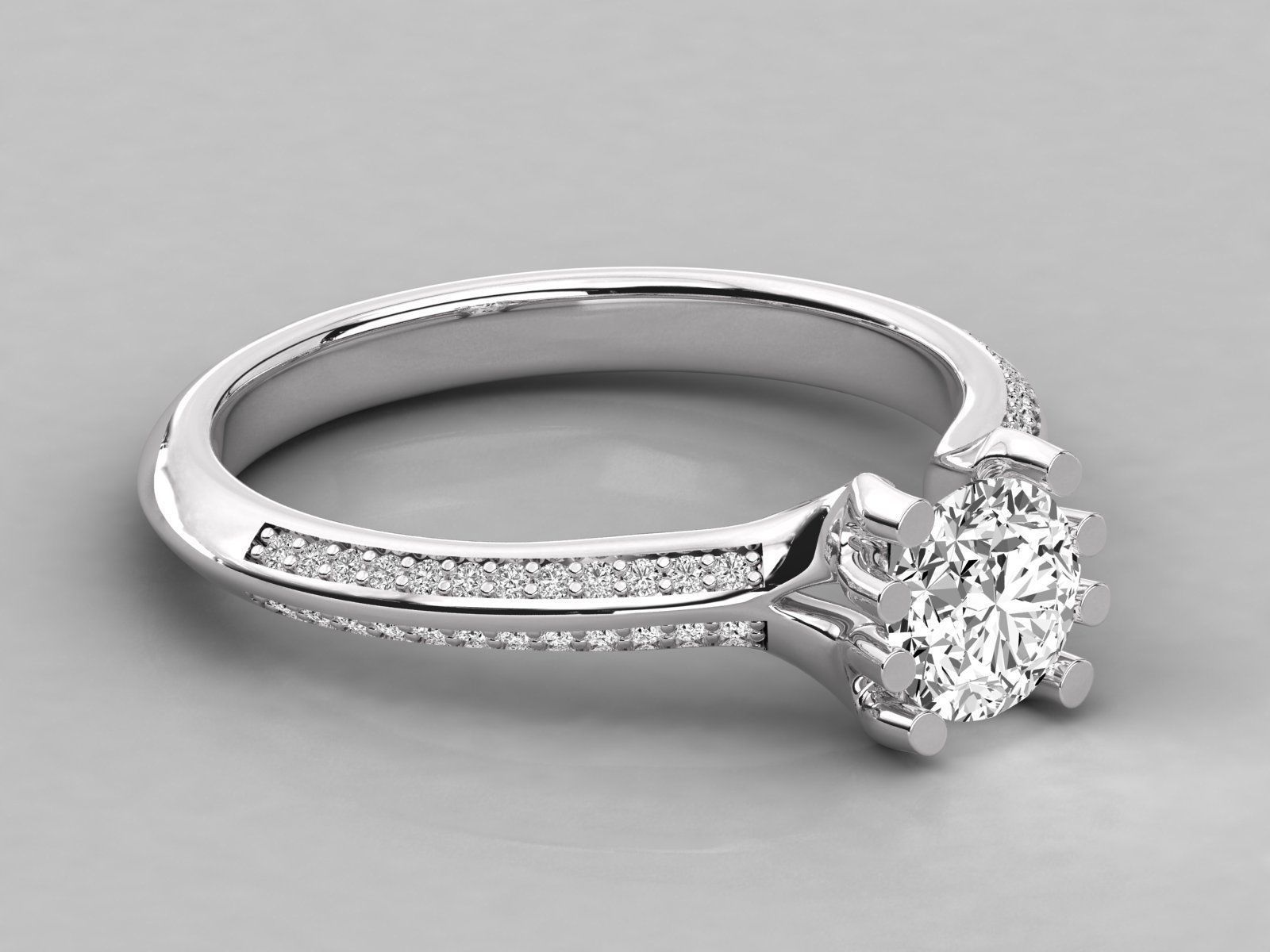 Women solitaire ring 3dm stl render detail  3D print model_5