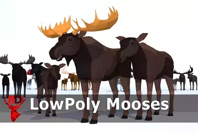 LowPoly Mooses pack