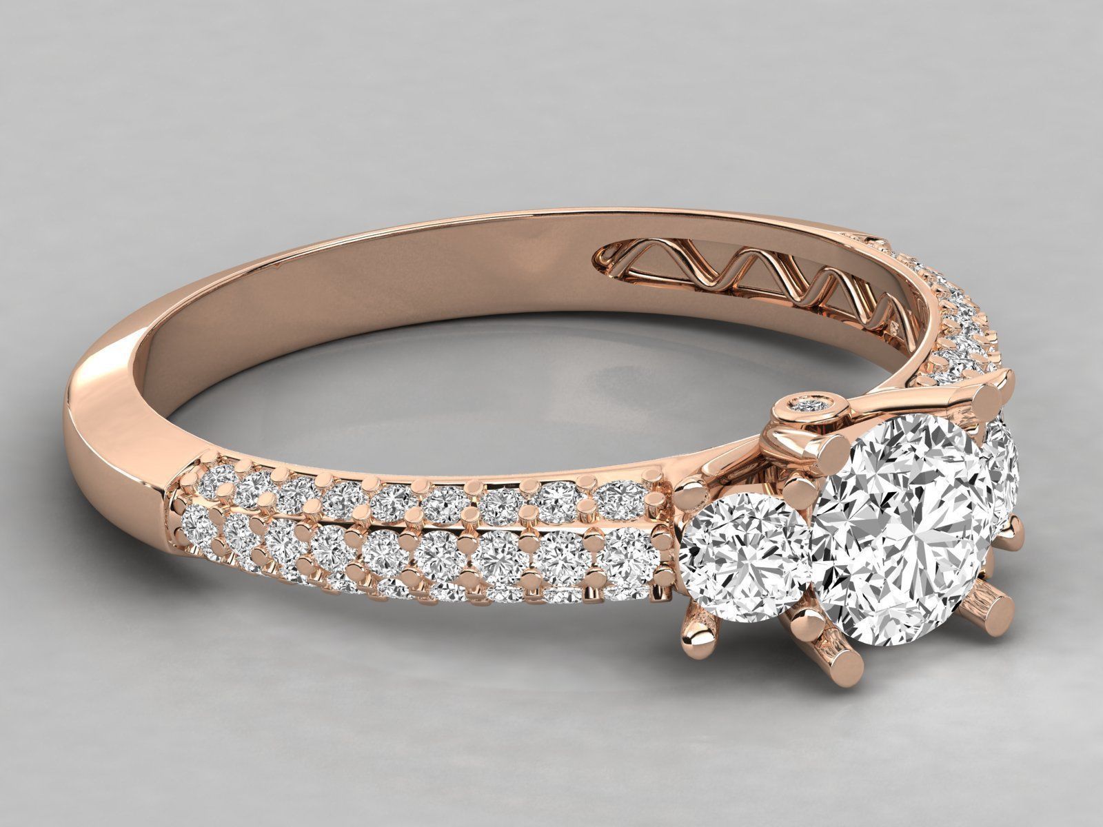 Women solitaire ring 3dm stl render detail  3D print model_1