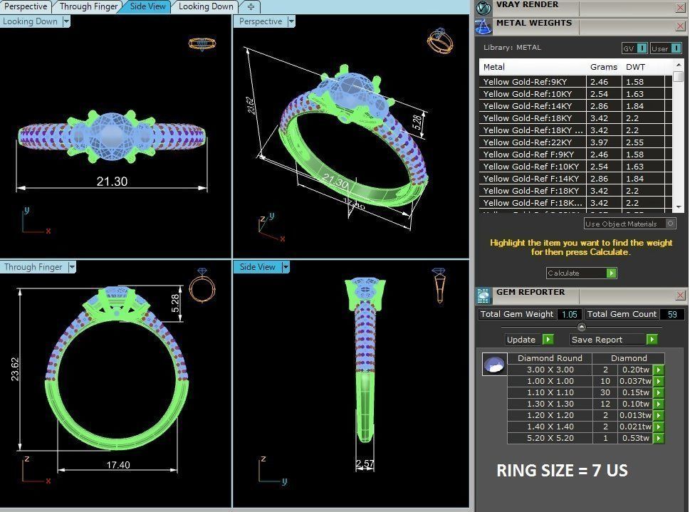 Women solitaire ring 3dm stl render detail  3D print model_4