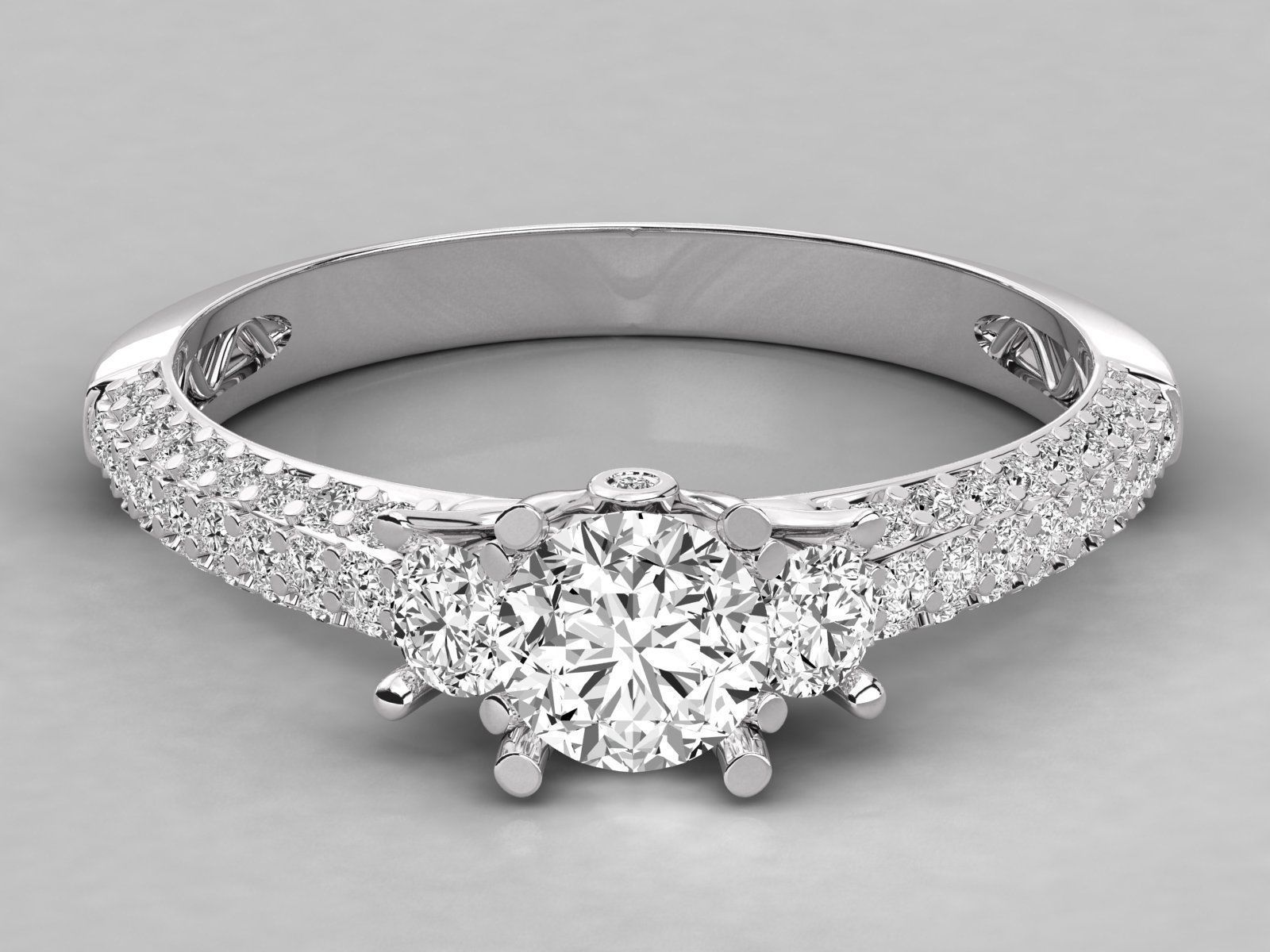 Women solitaire ring 3dm stl render detail  3D print model_7