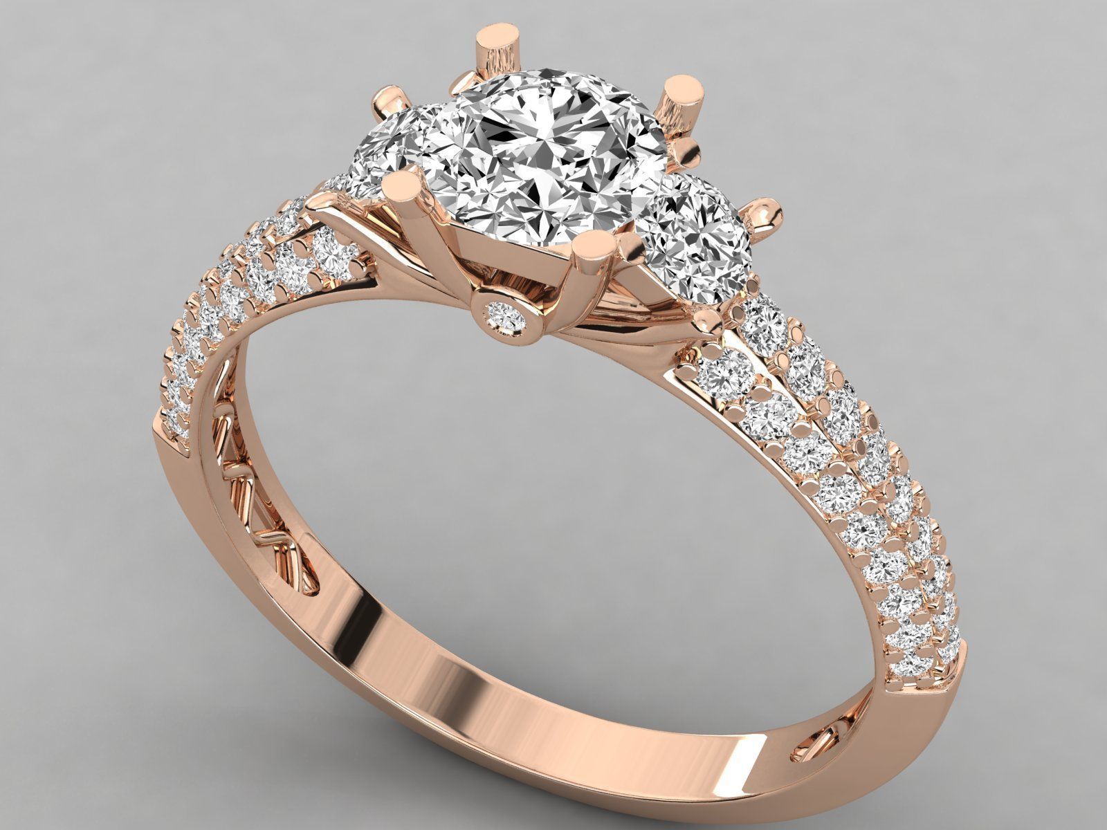 Women solitaire ring 3dm stl render detail  3D print model_2
