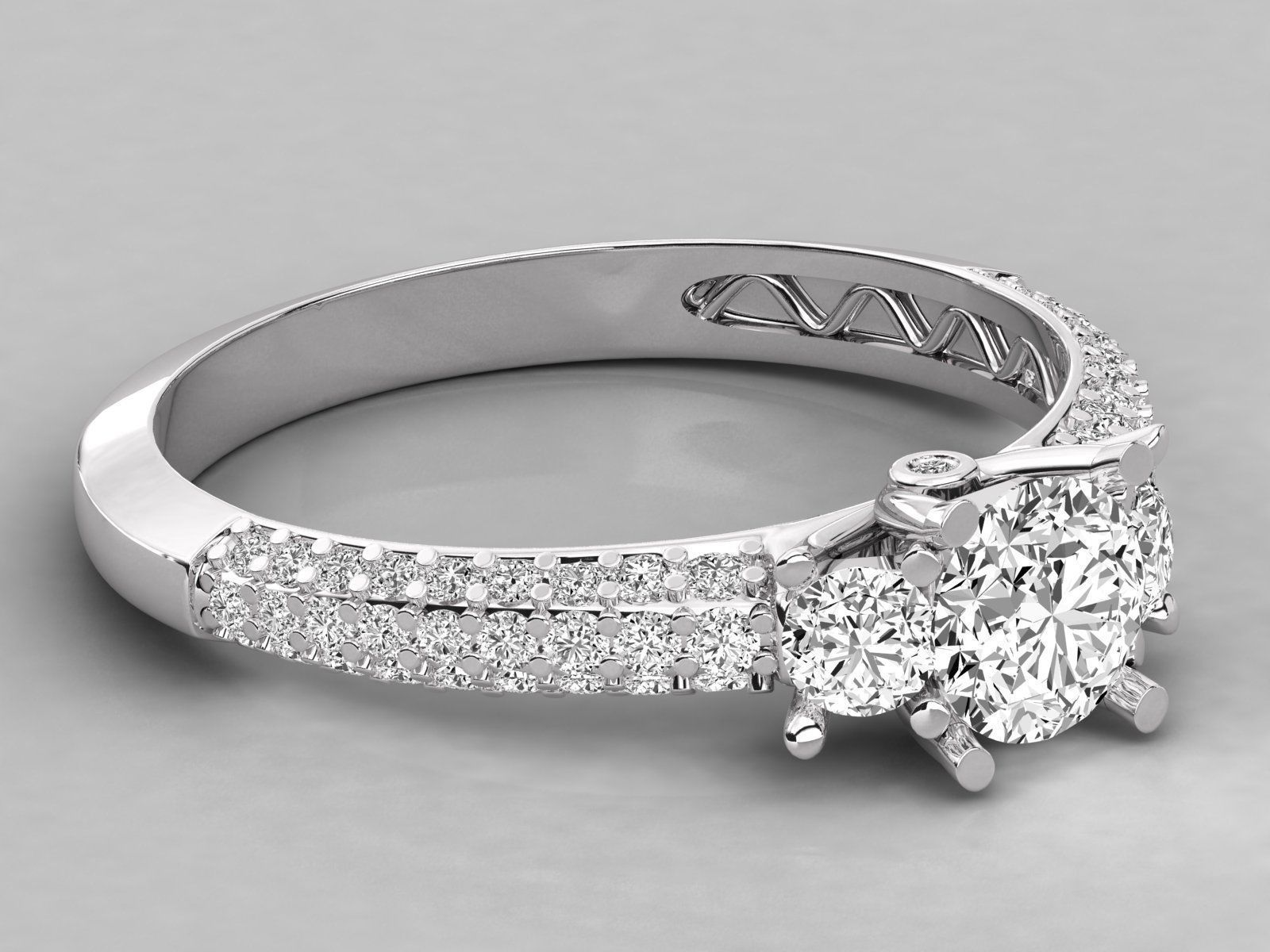 Women solitaire ring 3dm stl render detail  3D print model_5