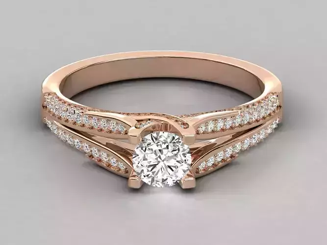 Women solitaire ring 3dm stl render detail 