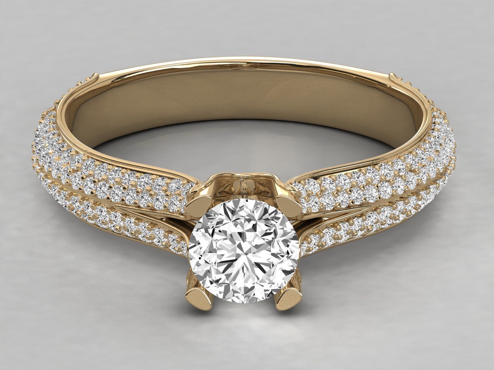 Women solitaire ring 3dm stl render detail 3D print model_10