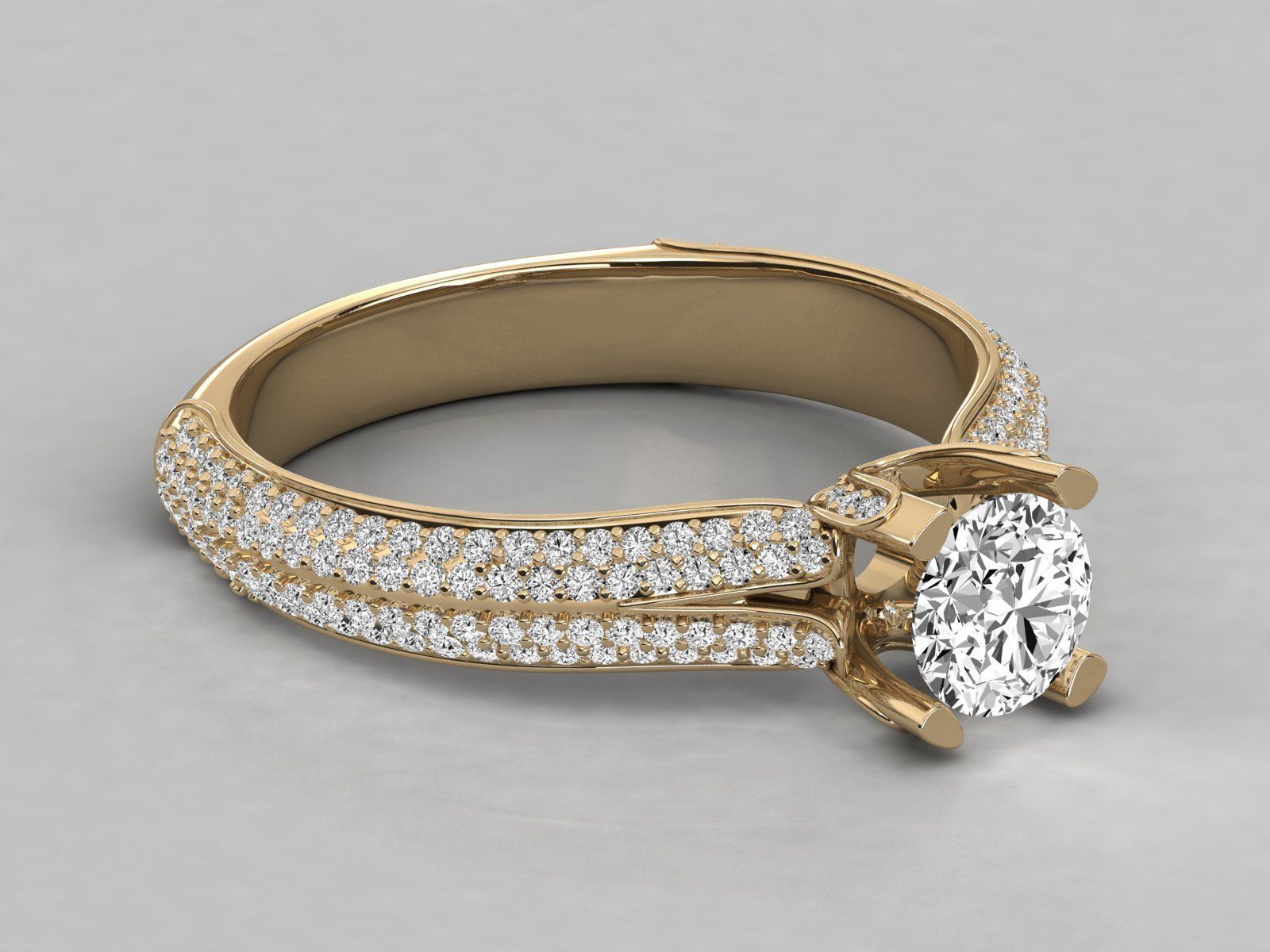 Women solitaire ring 3dm stl render detail 3D print model_8