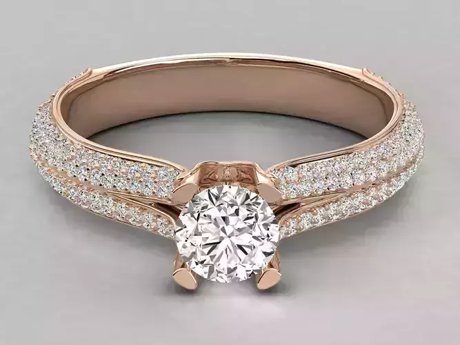 Women solitaire ring 3dm stl render detail 