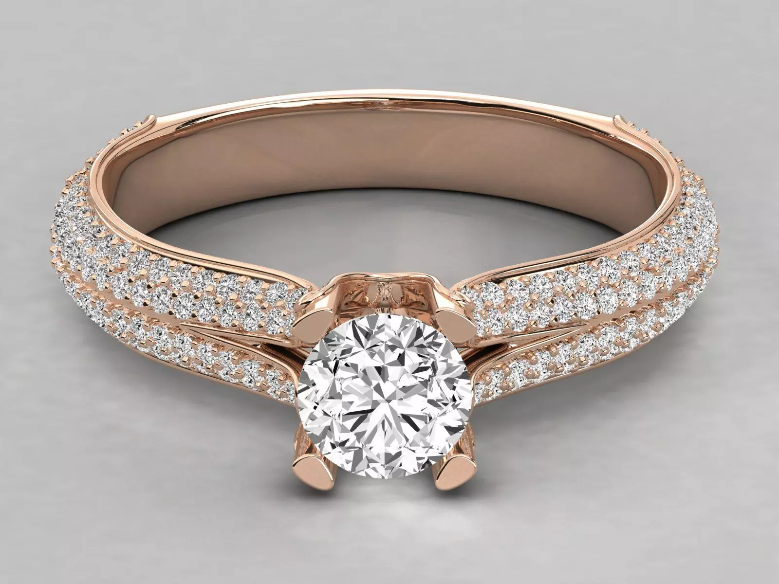 Women solitaire ring 3dm stl render detail 3D print model_0