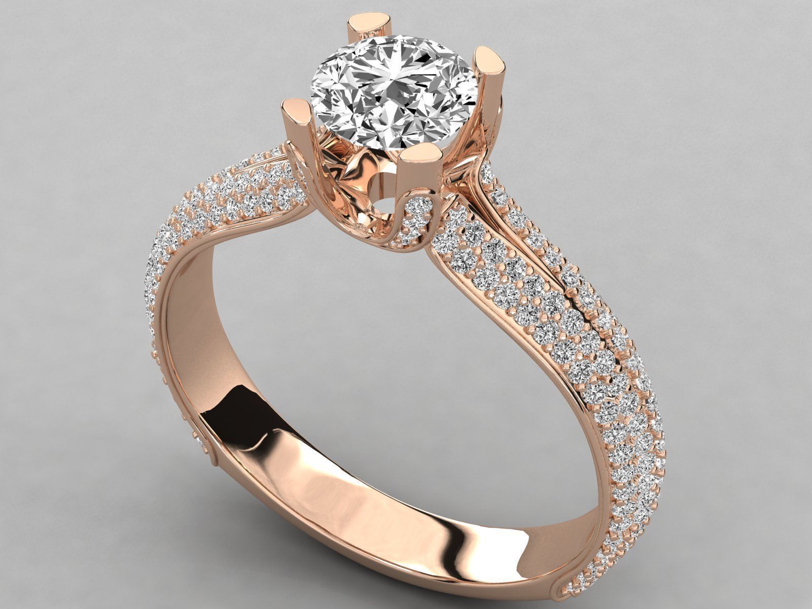 Women solitaire ring 3dm stl render detail 3D print model_2