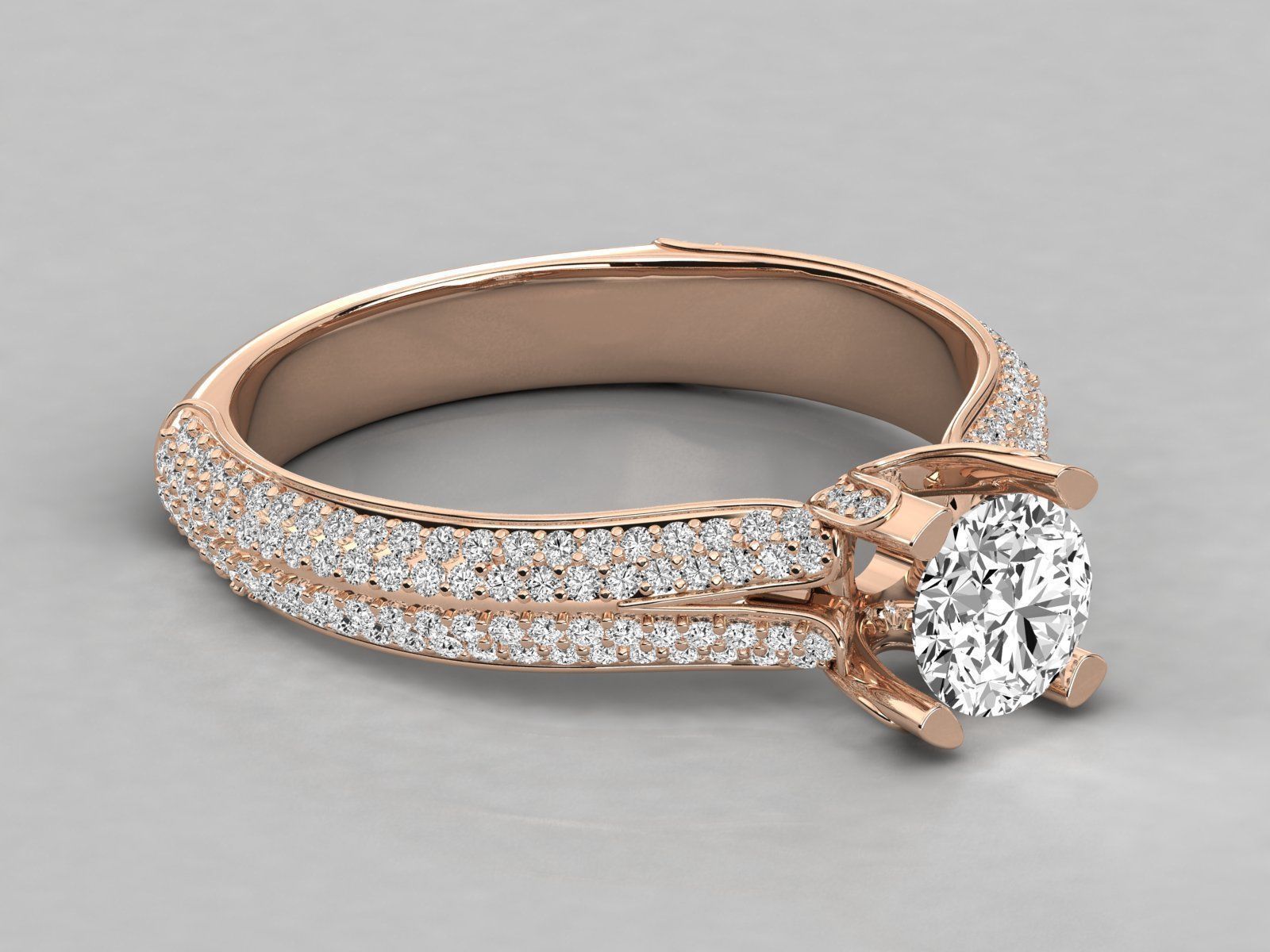 Women solitaire ring 3dm stl render detail 3D print model_1