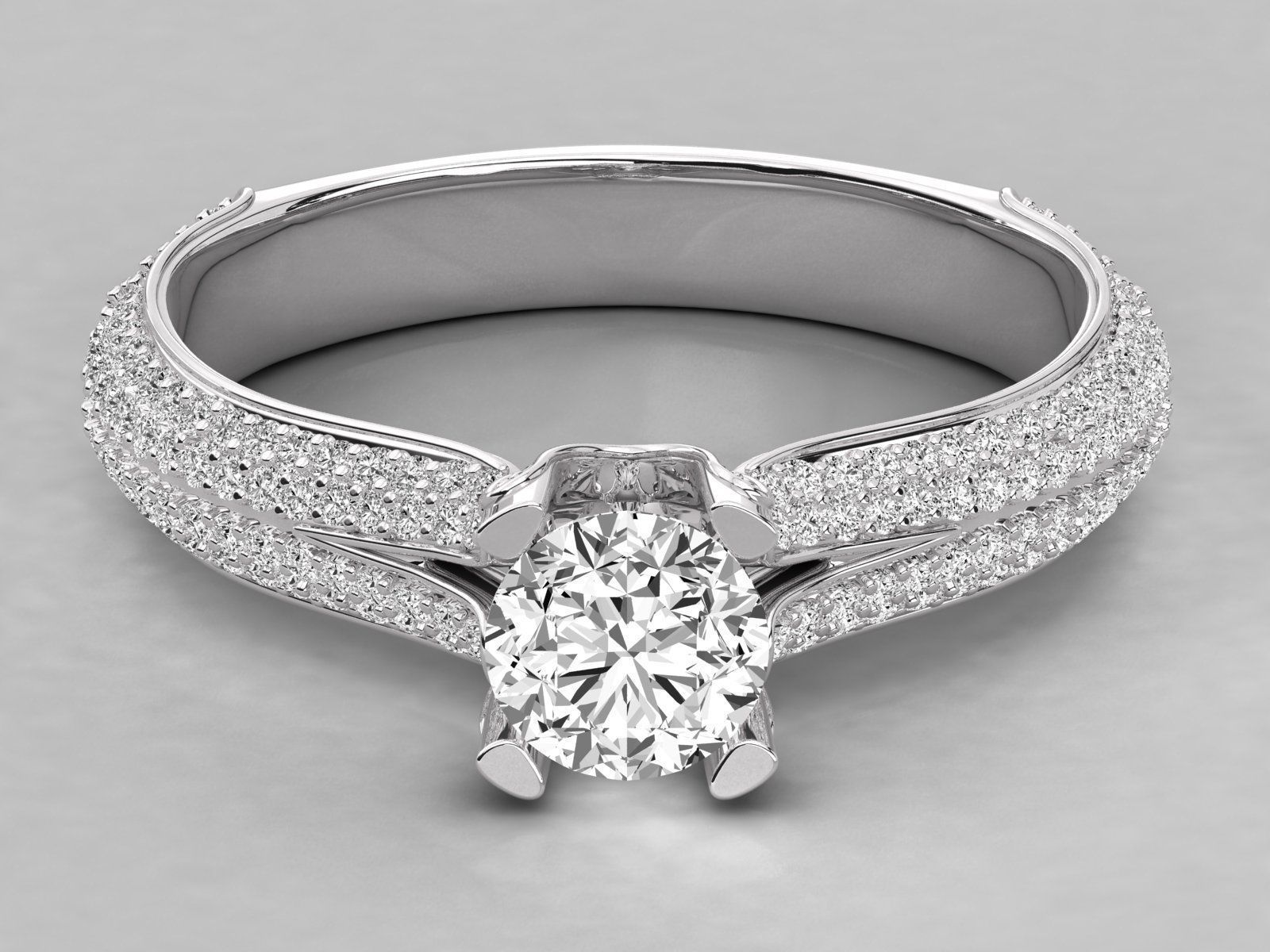 Women solitaire ring 3dm stl render detail 3D print model_7