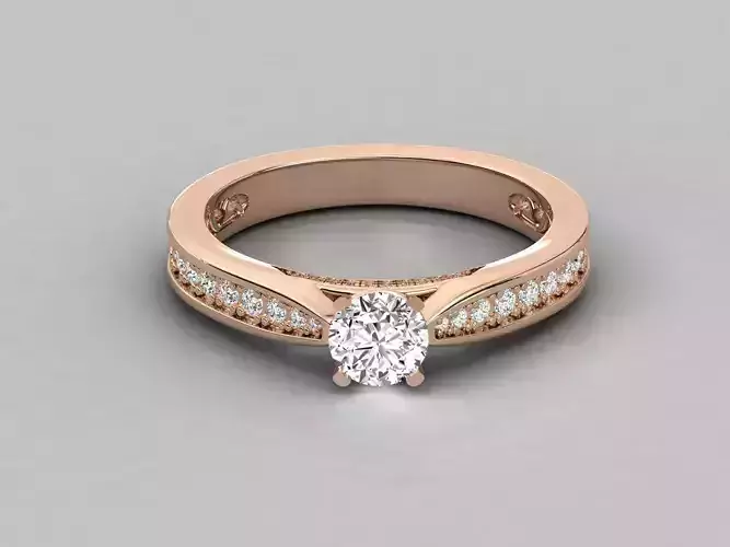 Women solitaire ring 3dm stl render detail 