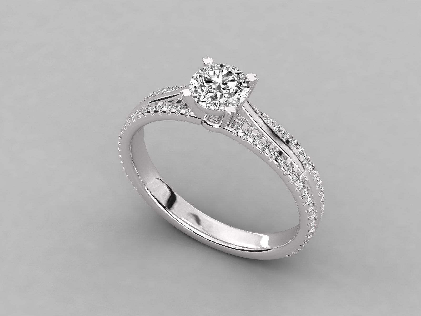 Women solitaire ring 3dm stl render detail  3D print model_6