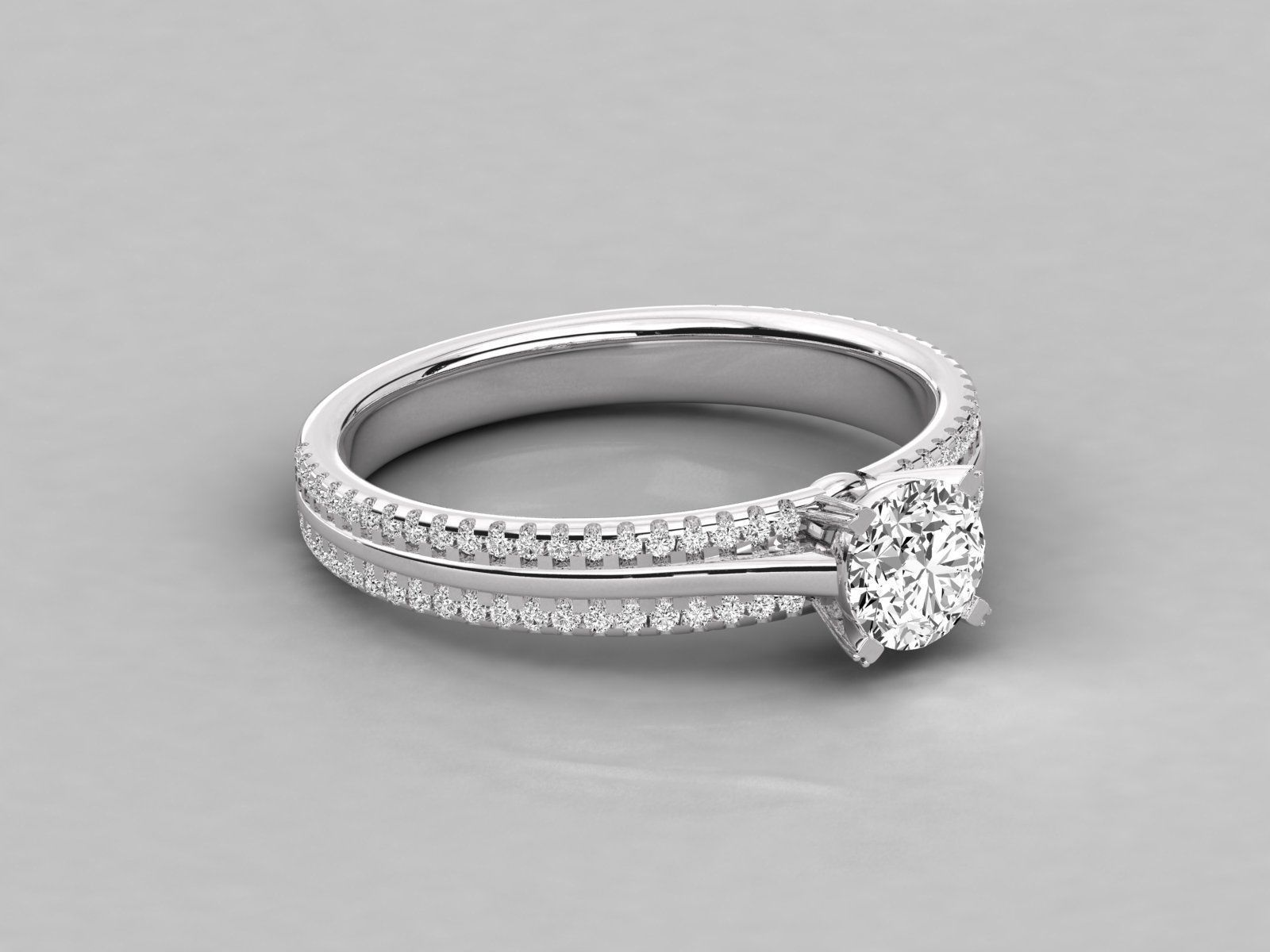Women solitaire ring 3dm stl render detail  3D print model_4