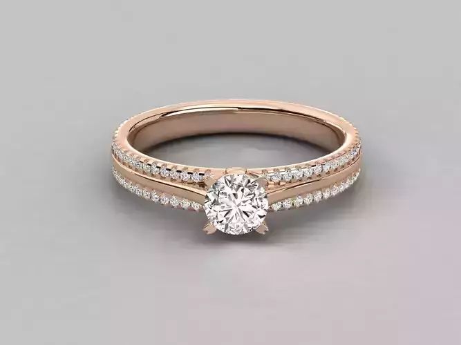 Women solitaire ring 3dm stl render detail 