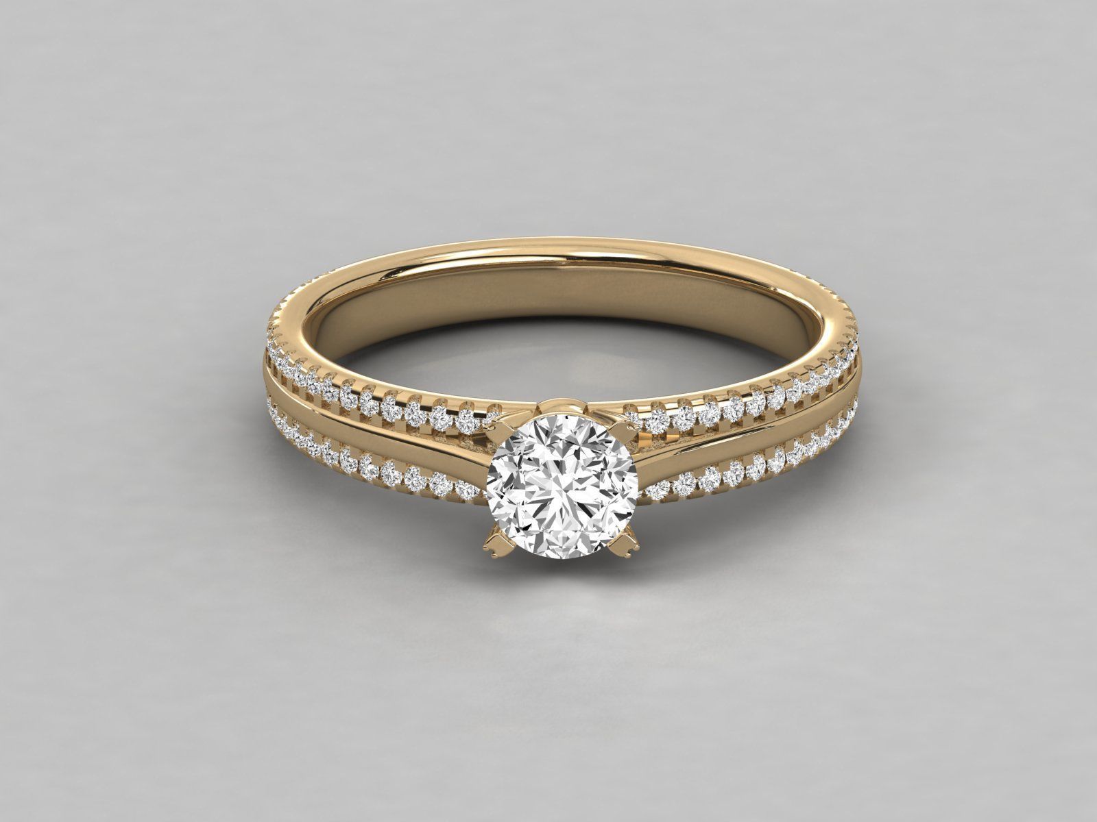 Women solitaire ring 3dm stl render detail  3D print model_10