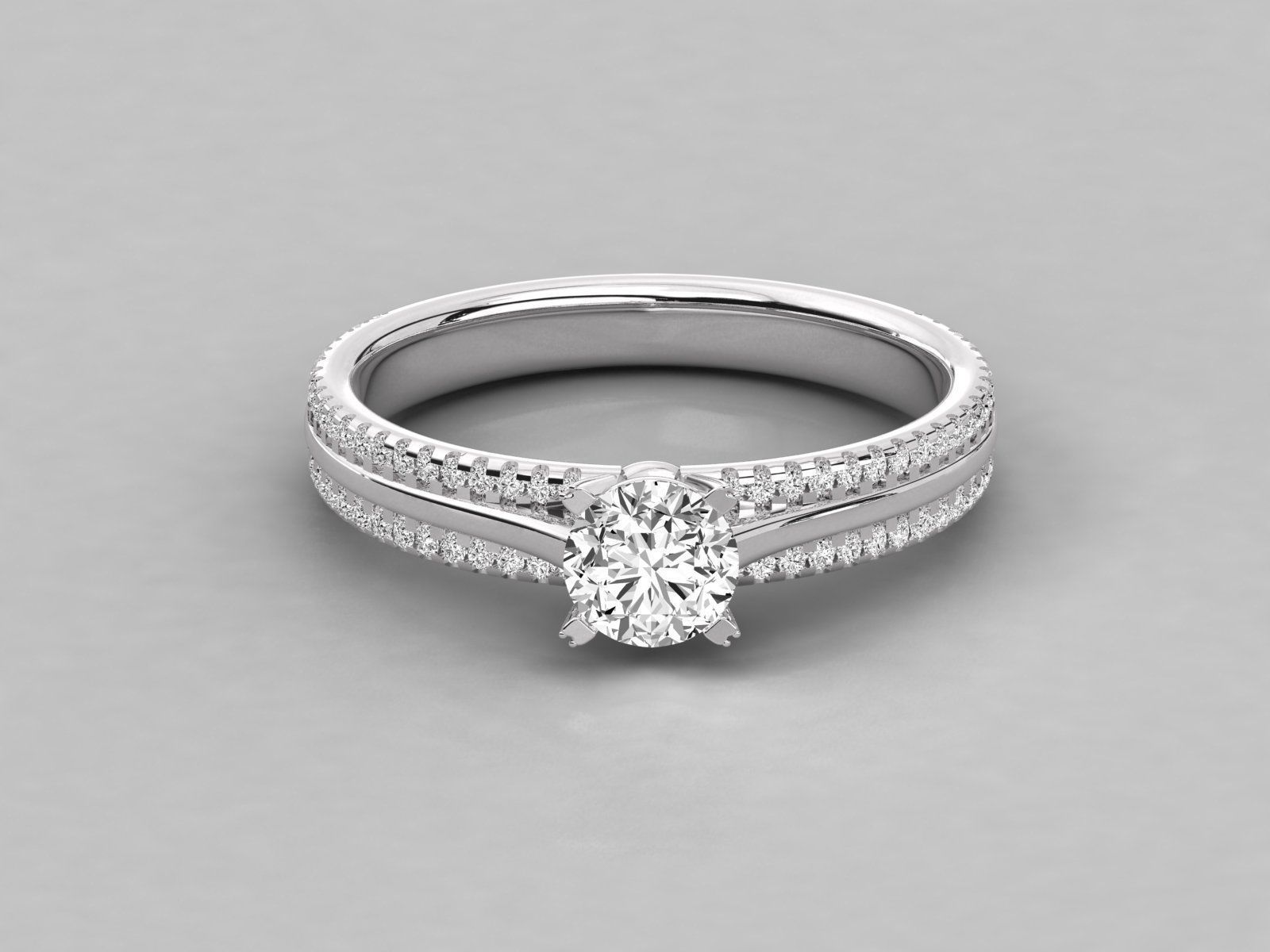 Women solitaire ring 3dm stl render detail  3D print model_7