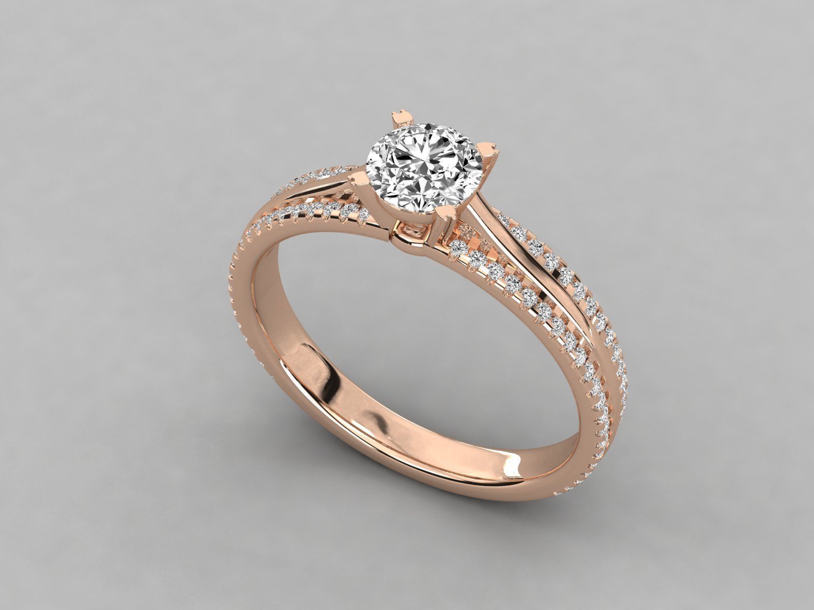 Women solitaire ring 3dm stl render detail  3D print model_2