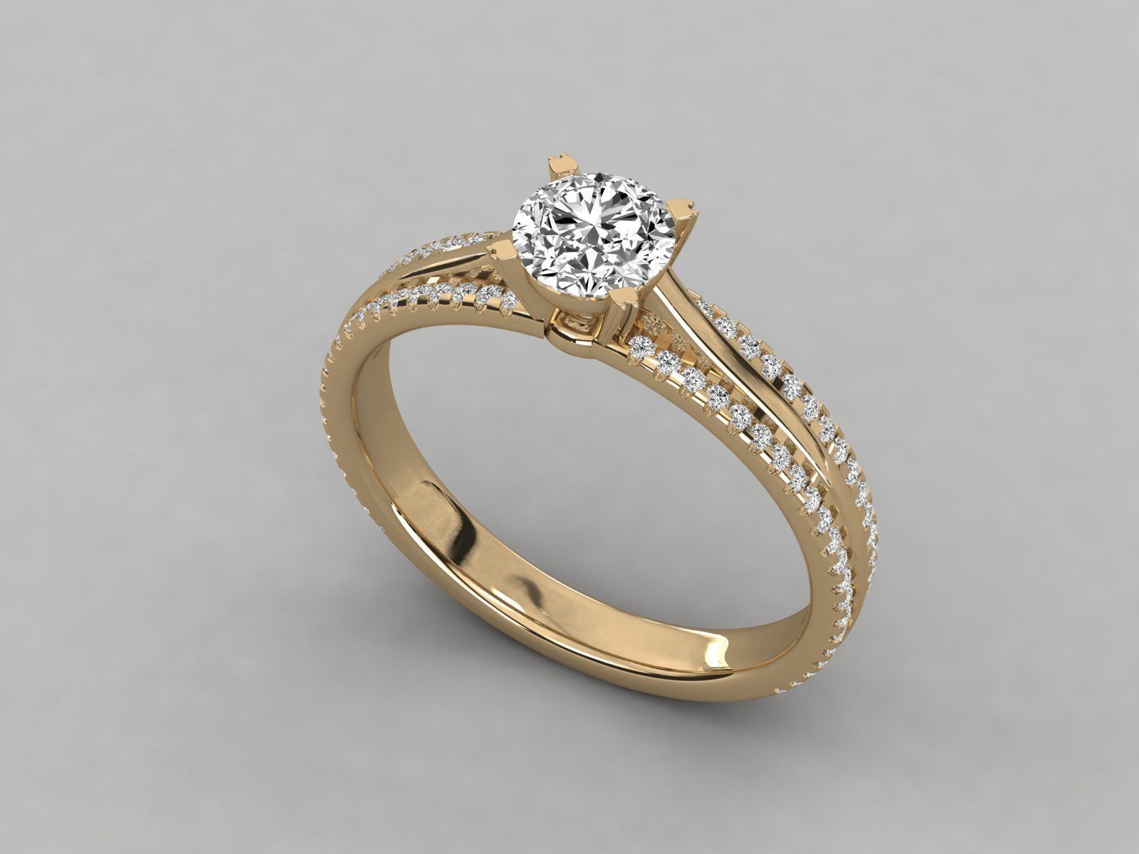 Women solitaire ring 3dm stl render detail  3D print model_9