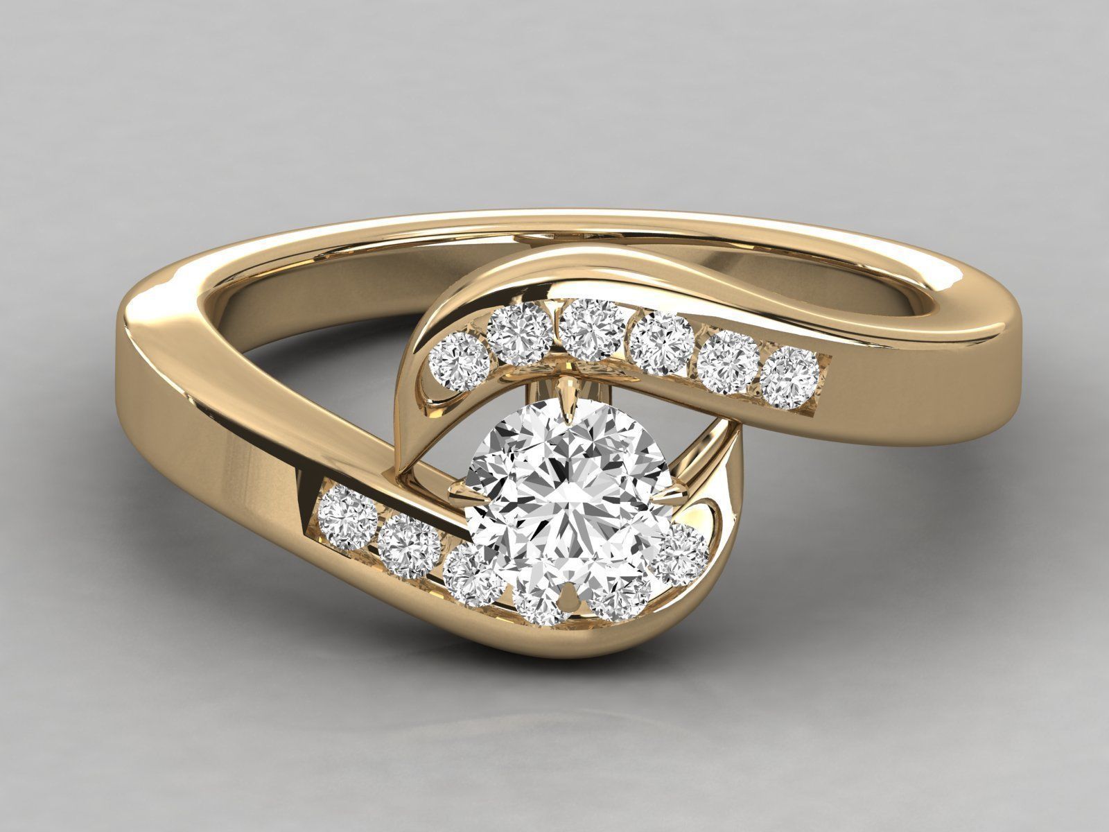 Women solitaire ring 3dm stl render detail 3D print model_10