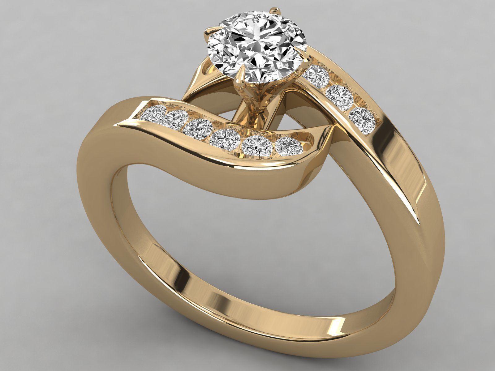 Women solitaire ring 3dm stl render detail 3D print model_9