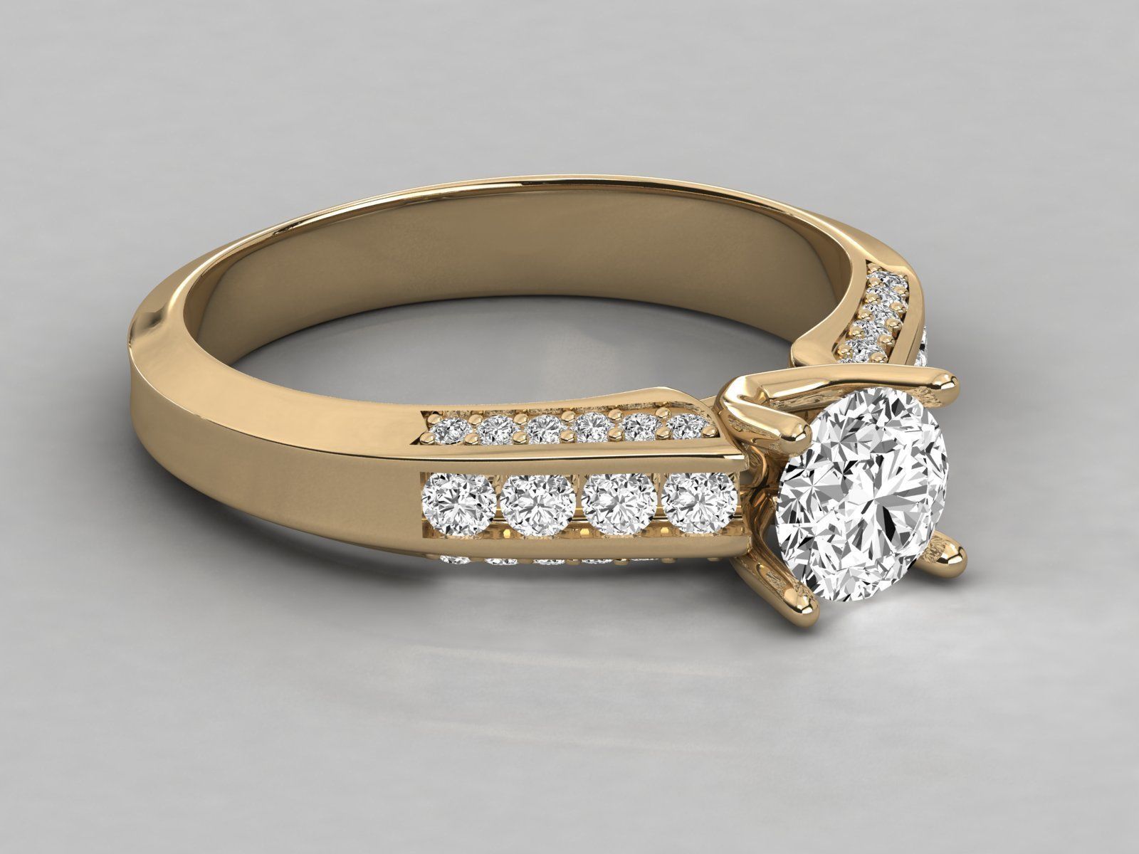 Women solitaire ring 3dm stl render detail  3D print model_8