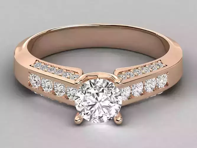 Women solitaire ring 3dm stl render detail 