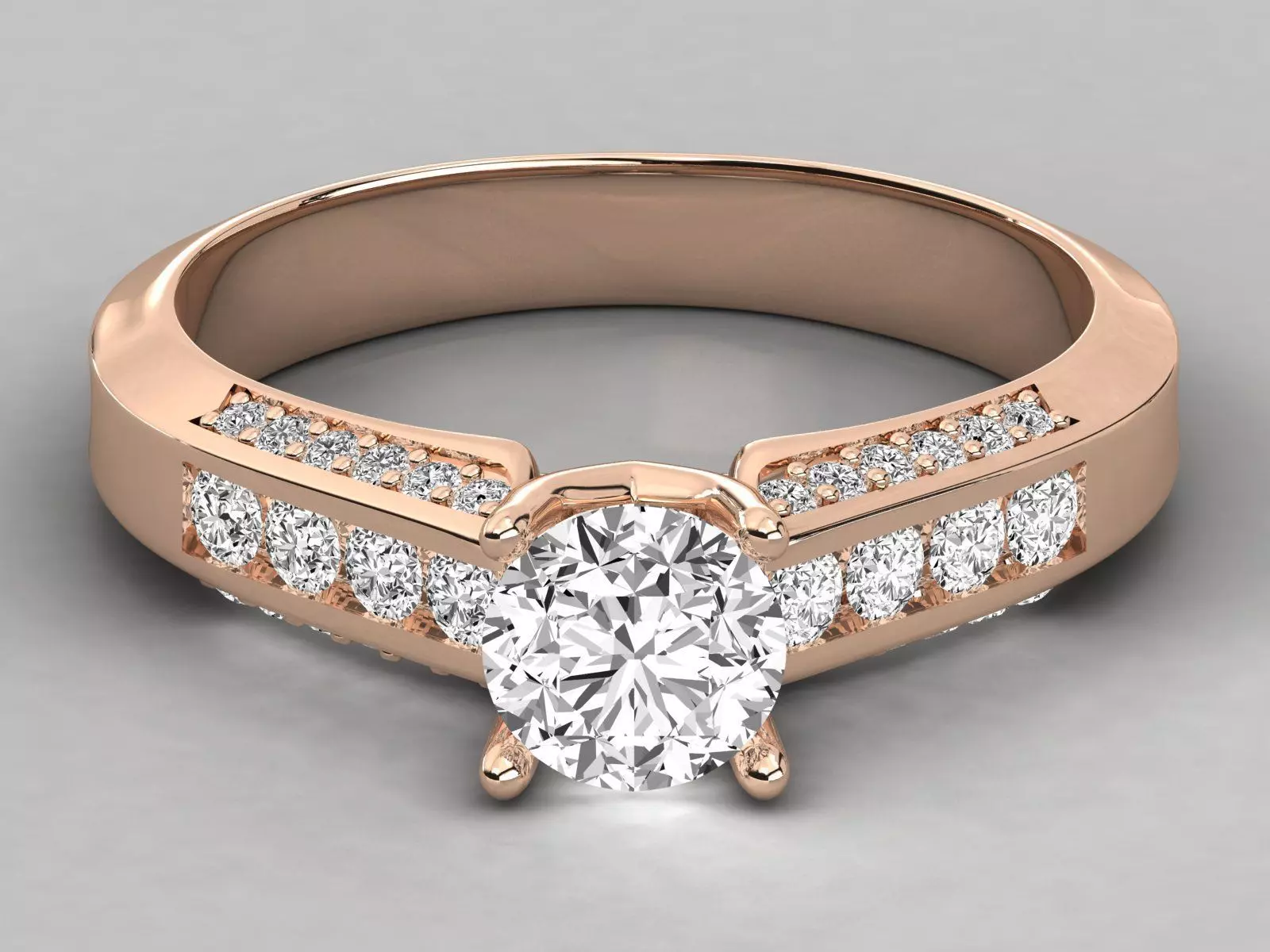 Women solitaire ring 3dm stl render detail  3D print model_0