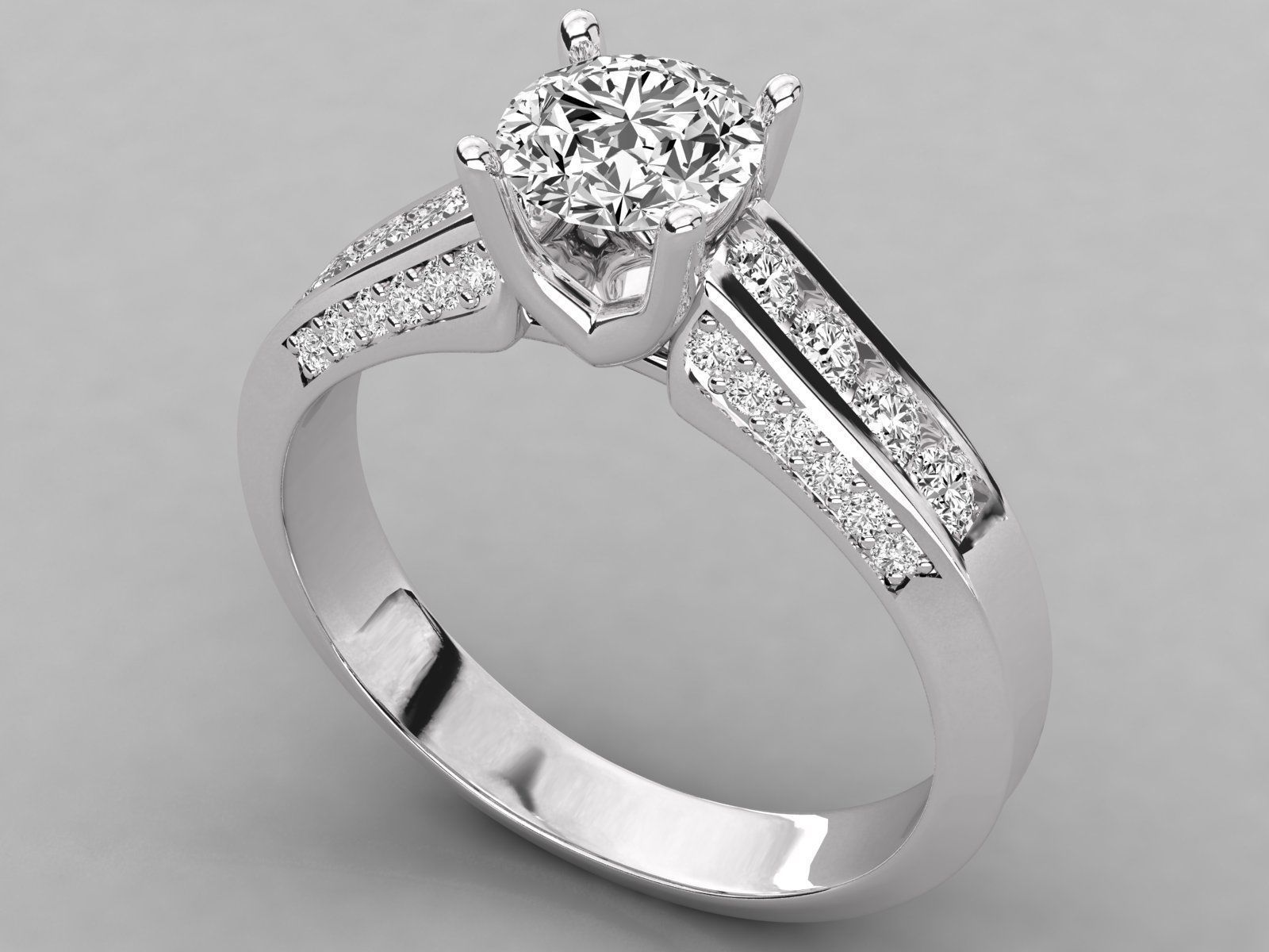 Women solitaire ring 3dm stl render detail  3D print model_6
