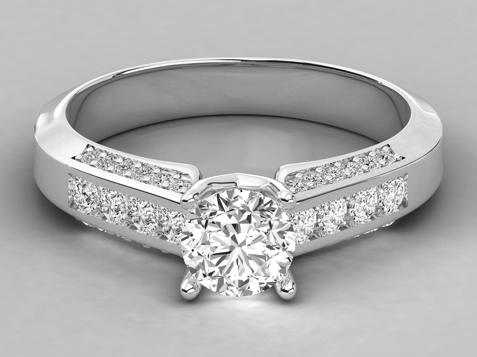 Women solitaire ring 3dm stl render detail  3D print model_7