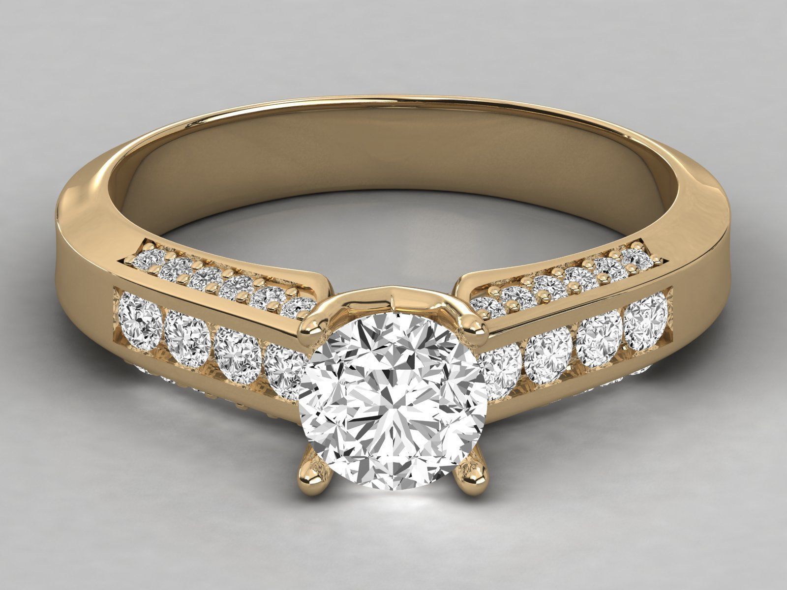 Women solitaire ring 3dm stl render detail  3D print model_10