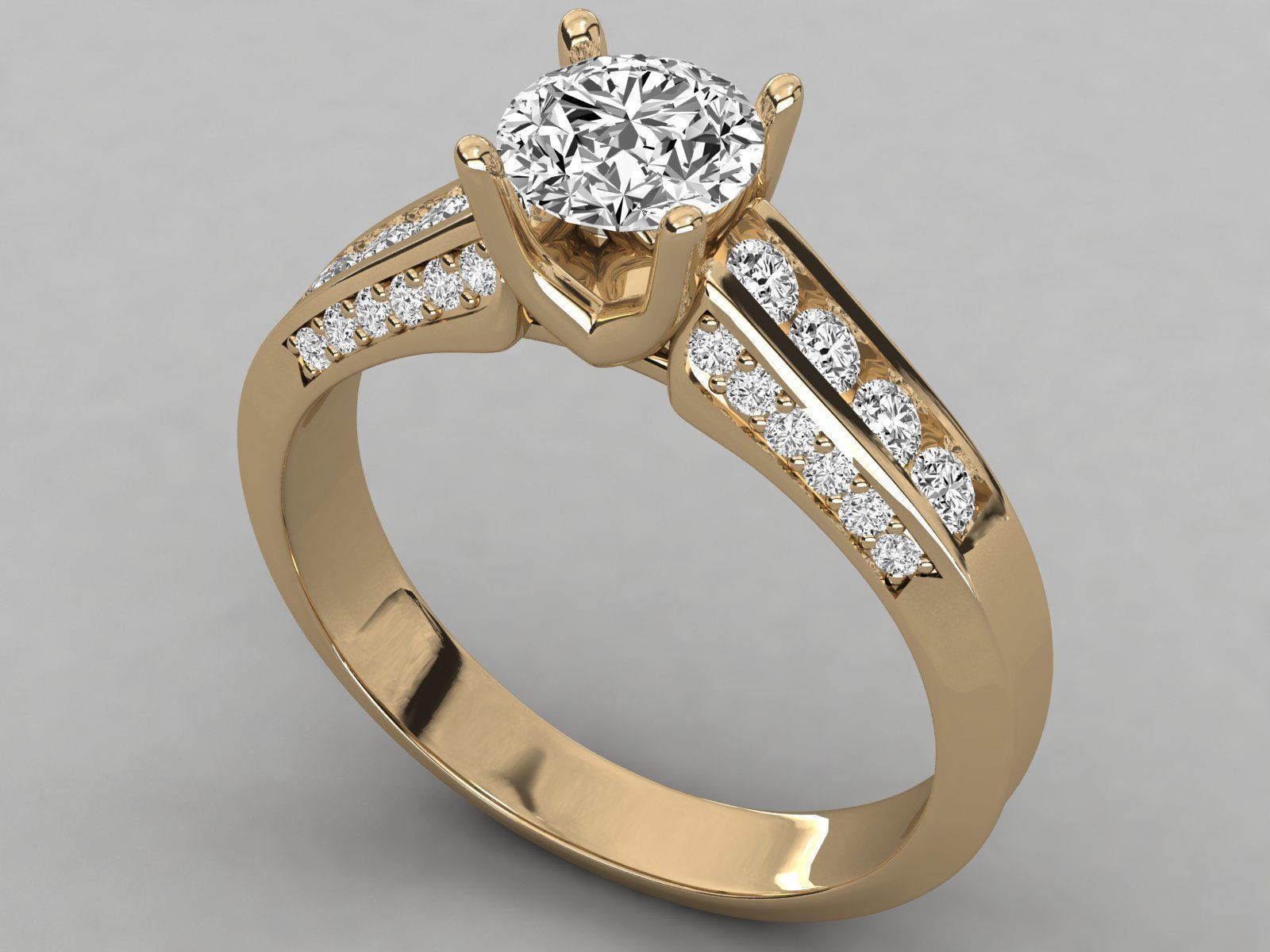 Women solitaire ring 3dm stl render detail  3D print model_9