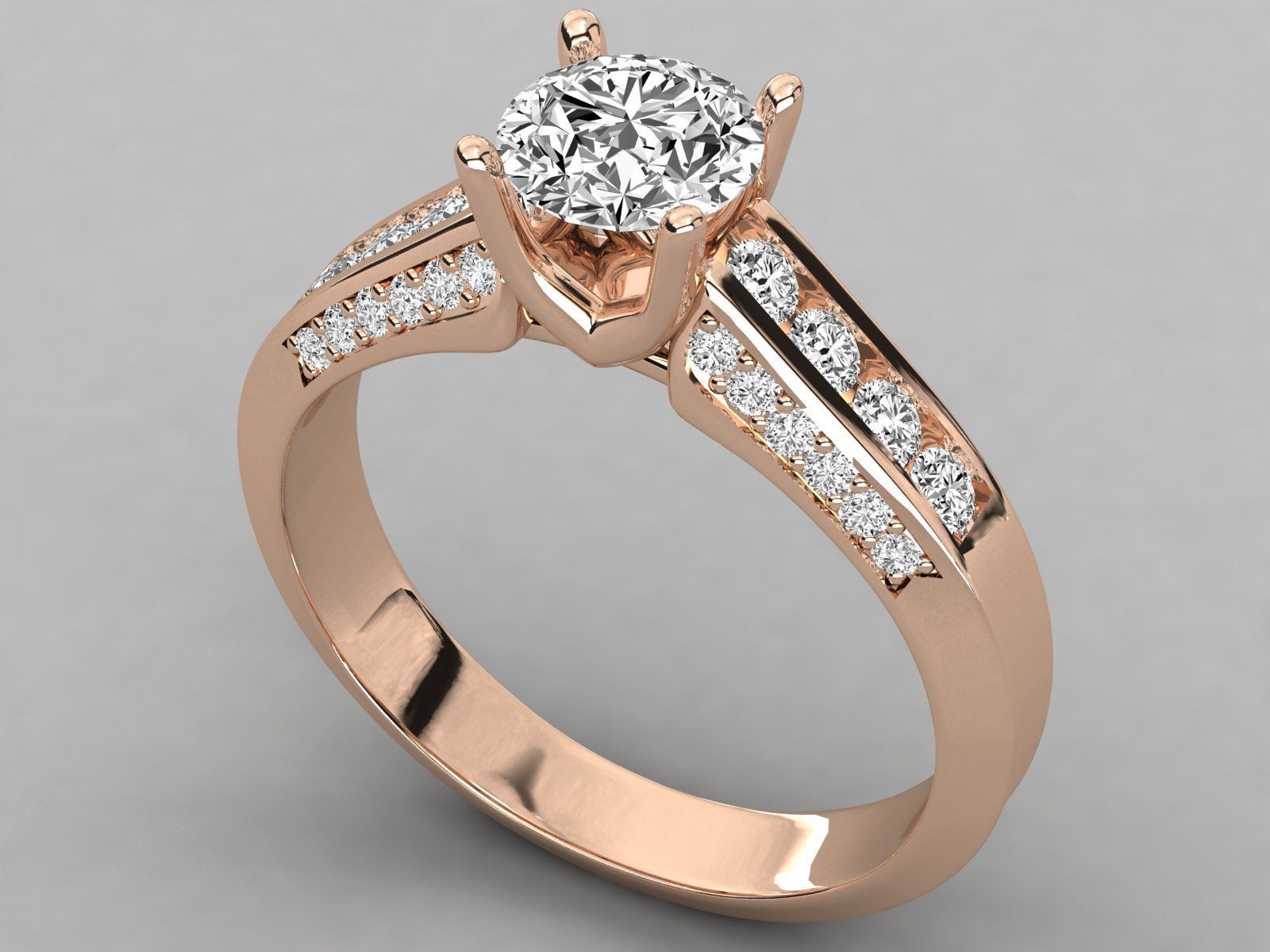 Women solitaire ring 3dm stl render detail  3D print model_2