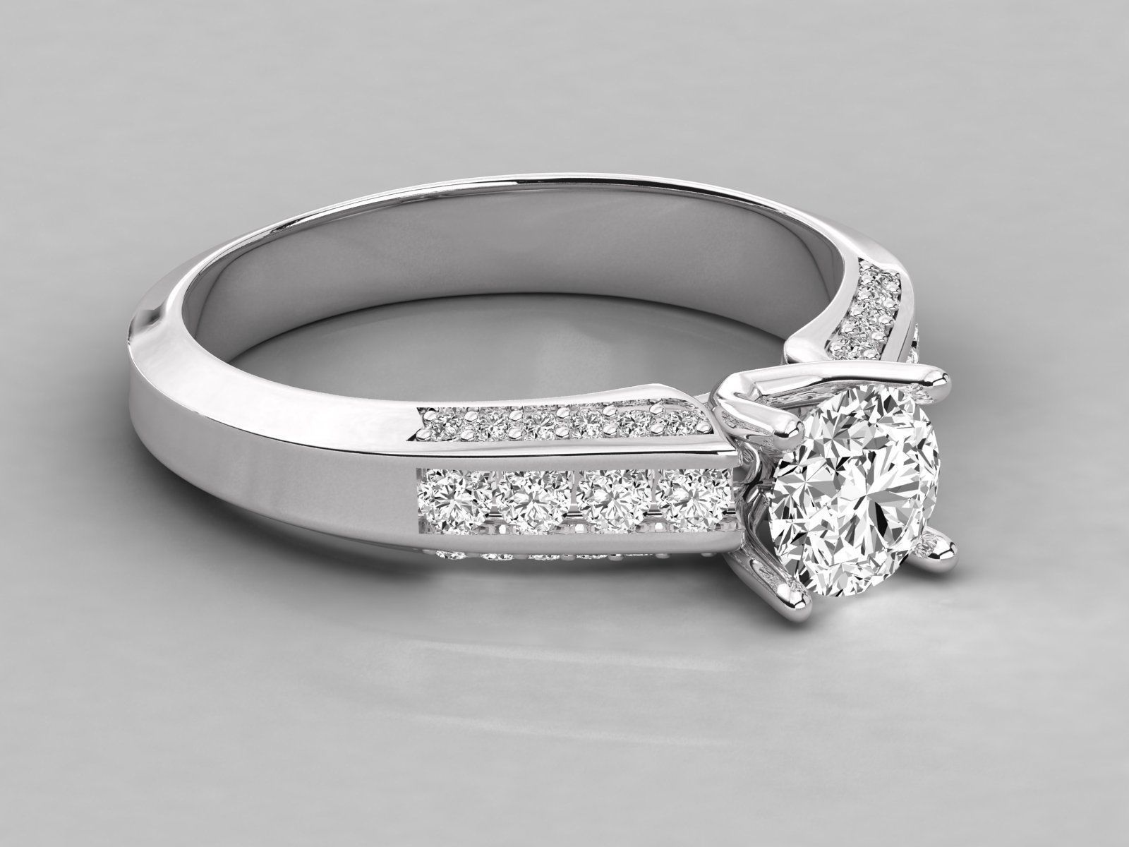 Women solitaire ring 3dm stl render detail  3D print model_4
