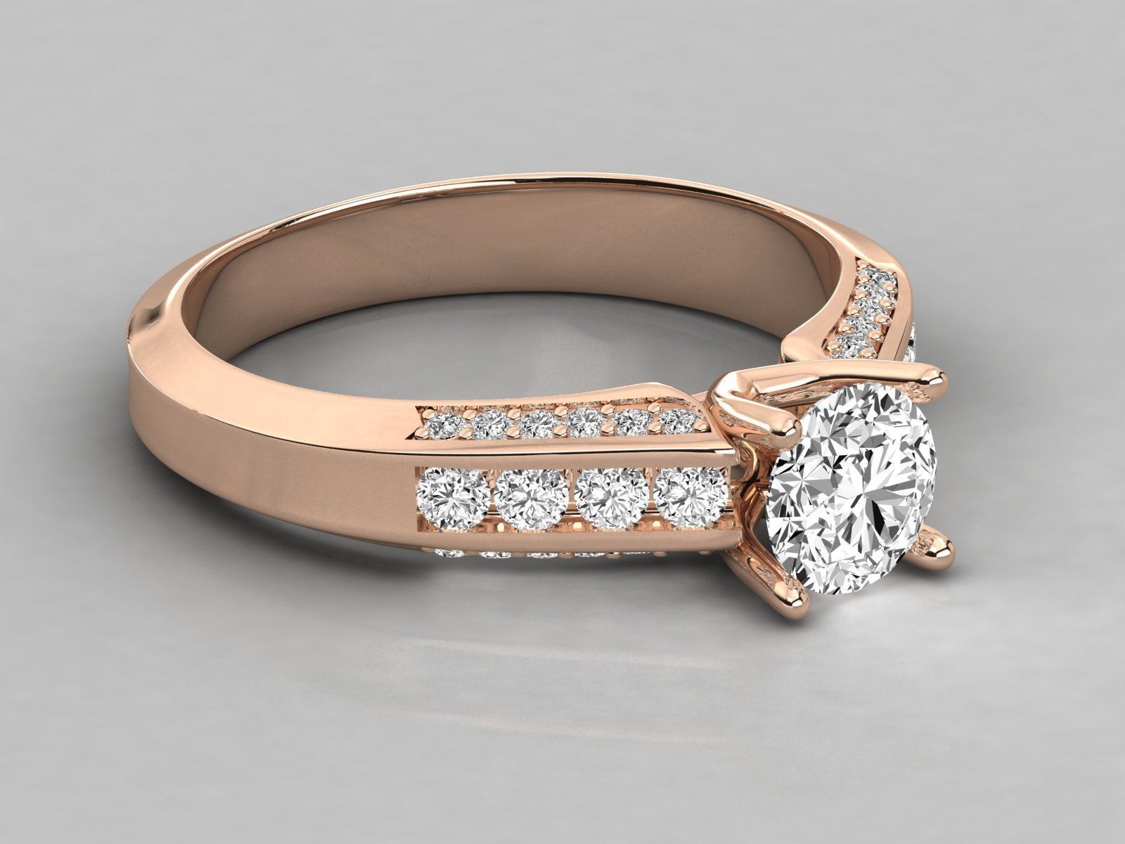 Women solitaire ring 3dm stl render detail  3D print model_1
