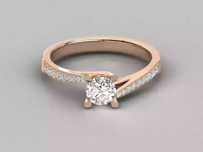 Women solitaire ring 3dm stl render detail 