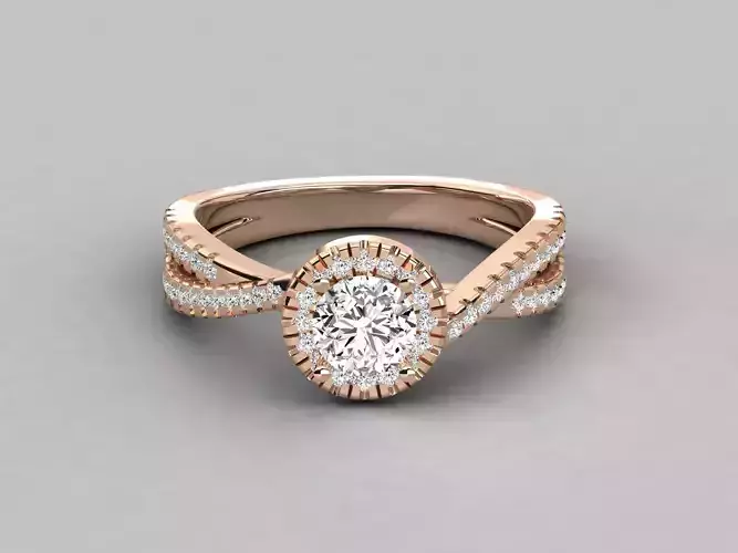Women solitaire ring 3dm stl render detail 