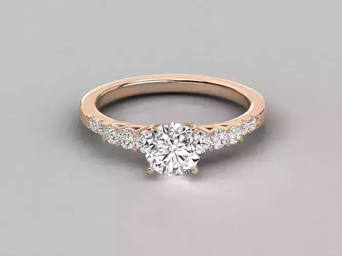Women solitaire ring 3dm stl render detail 