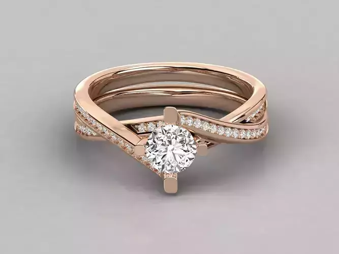 Women solitaire ring 3dm stl render detail 