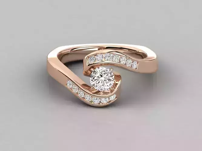 Women solitaire ring 3dm stl render detail 