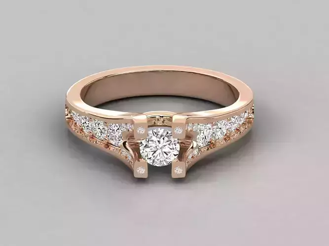 Women solitaire ring 3dm stl render detail 