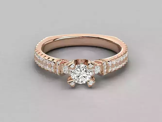 Women solitaire ring 3dm stl render detail 