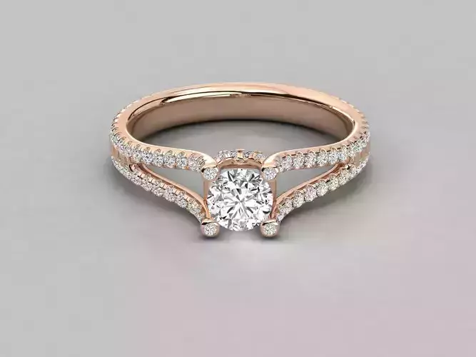 Women solitaire ring 3dm stl render detail 