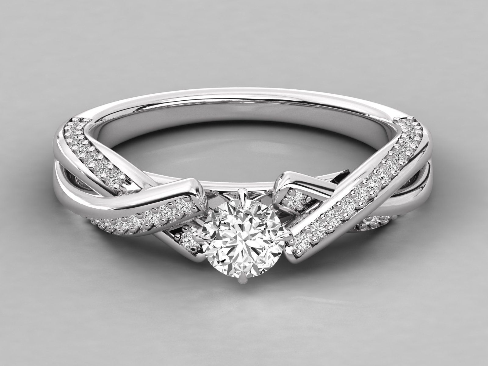 Women solitaire ring 3dm stl render detail  3D print model_7