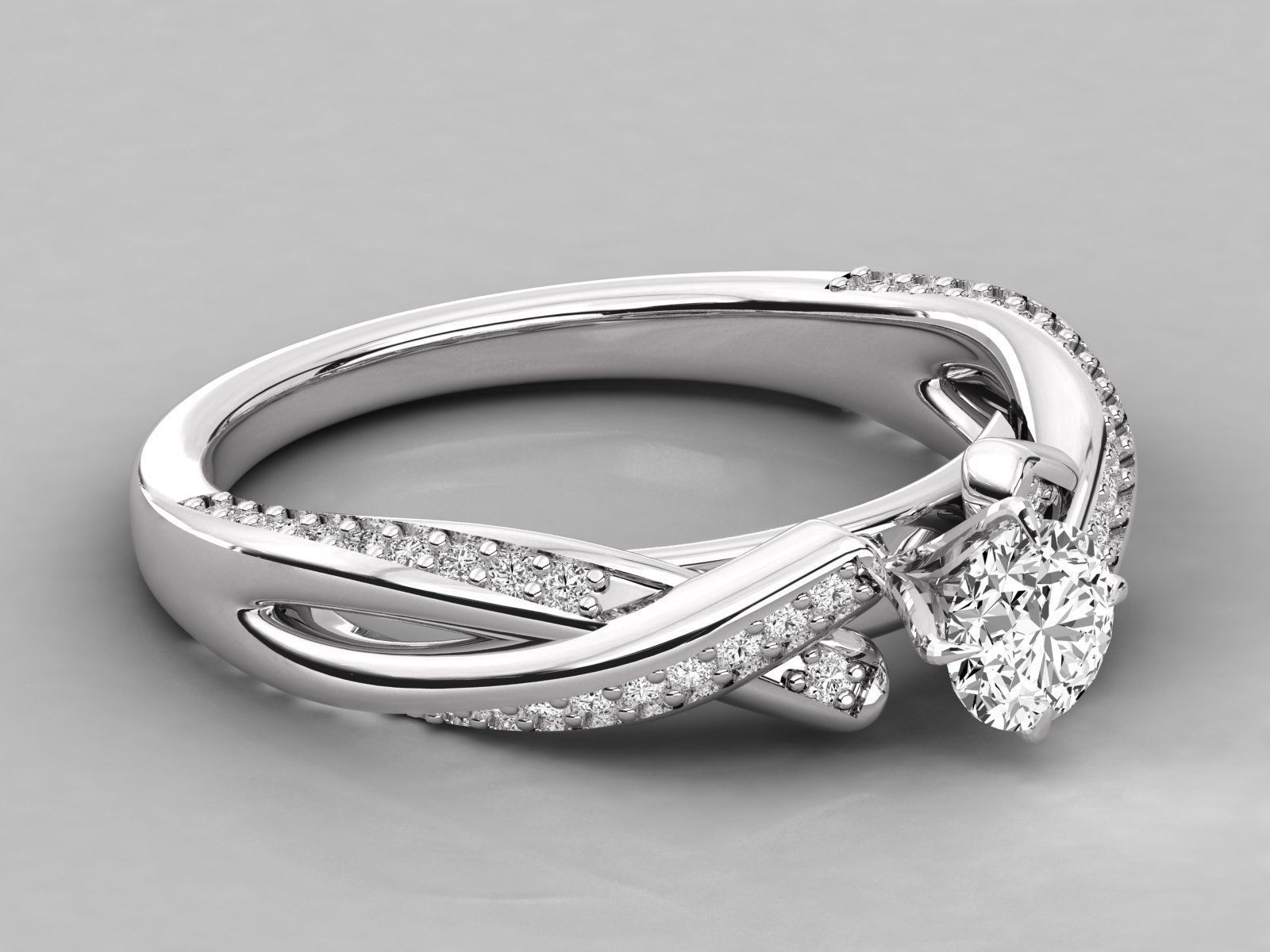 Women solitaire ring 3dm stl render detail  3D print model_4