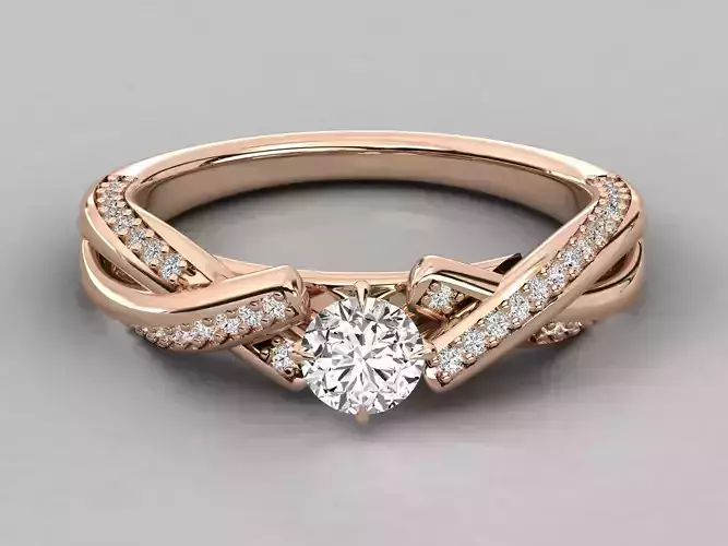 Women solitaire ring 3dm stl render detail 