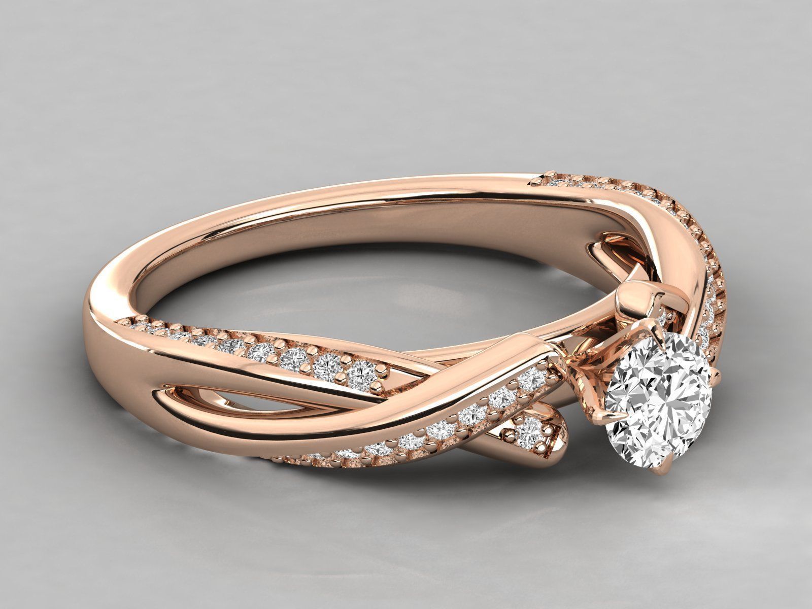 Women solitaire ring 3dm stl render detail  3D print model_1