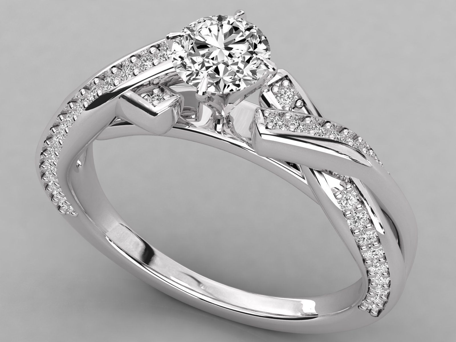 Women solitaire ring 3dm stl render detail  3D print model_6
