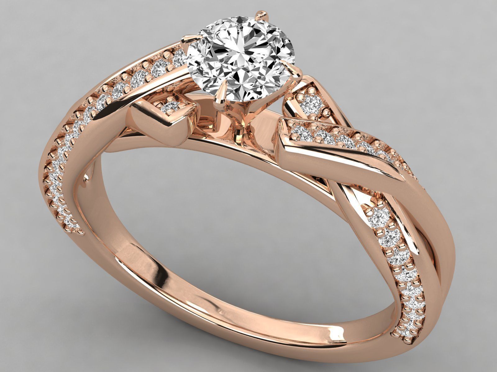 Women solitaire ring 3dm stl render detail  3D print model_2
