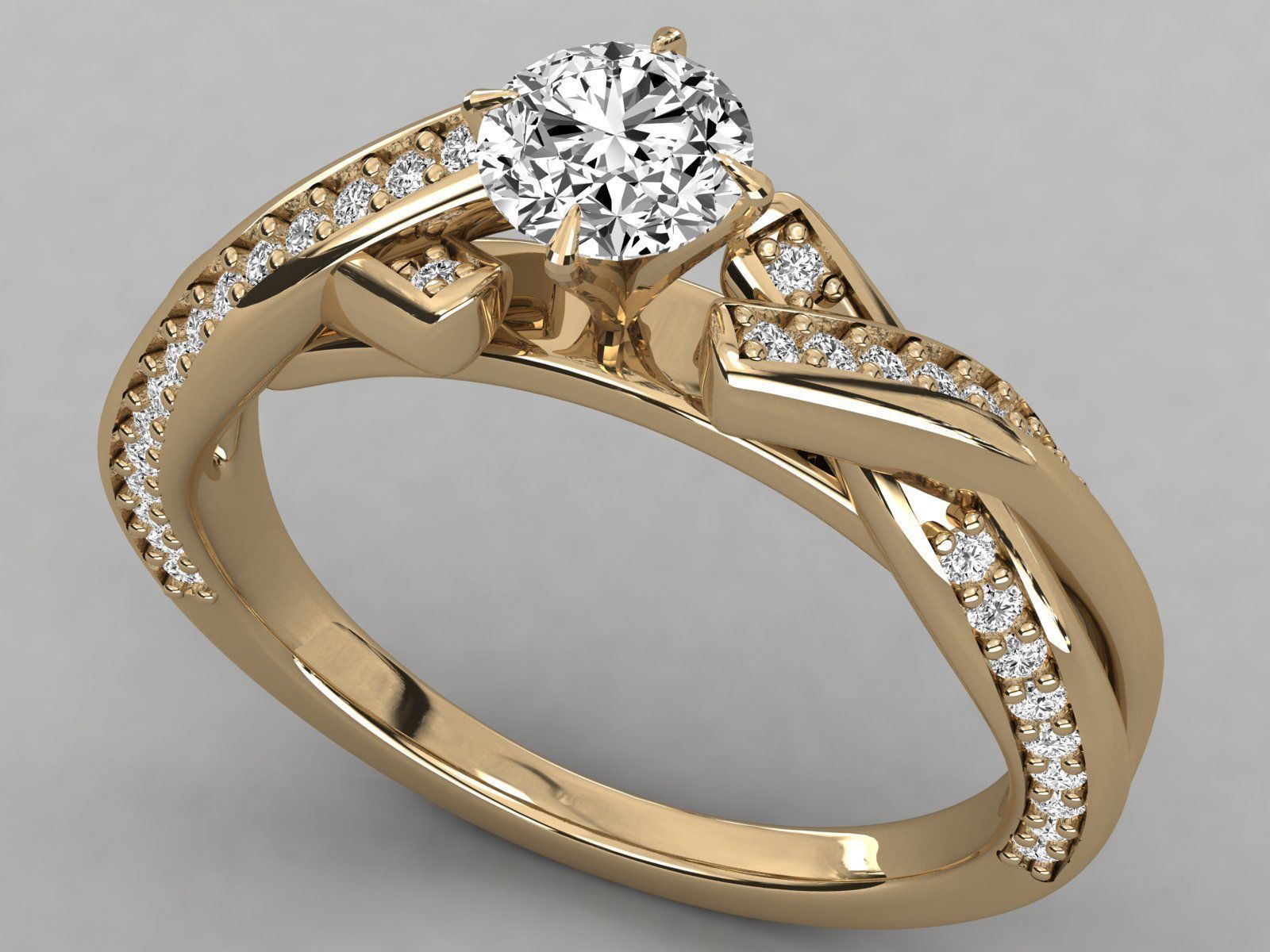 Women solitaire ring 3dm stl render detail  3D print model_9